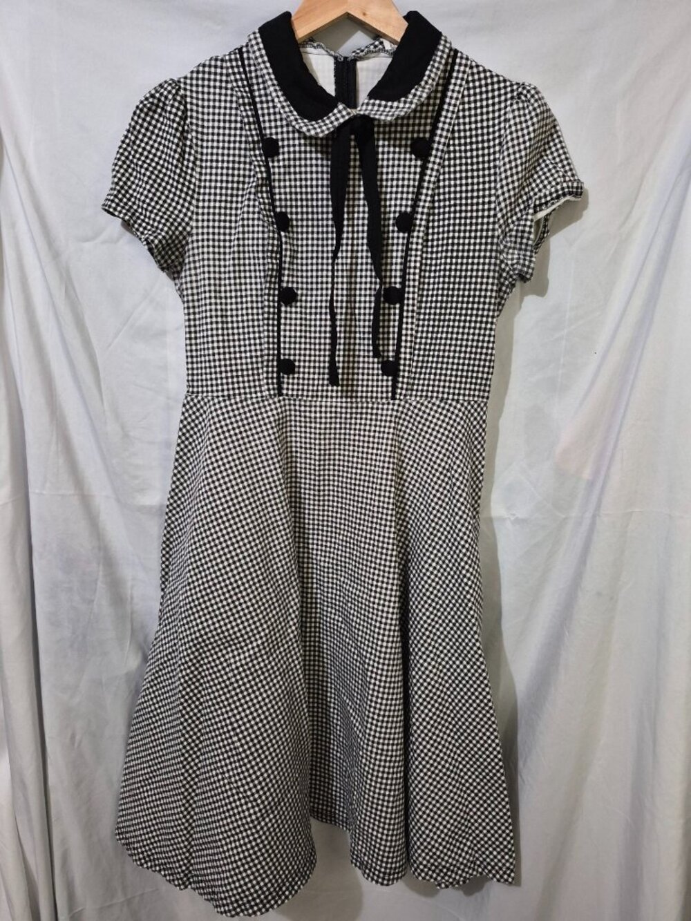 MissMay XL Black White Checkered Retro Pin Up Classic Midi Dress